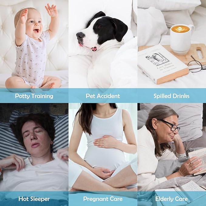 Cozymaker King Size 100% Waterproof Mattress Protector, Cooling Mattress Pad Cover Fitted 8"-21" Deep Pocket, 3D Air Fabric Soft Breathable Smooth Bed Cover Noiseless Washable, Cooling-Cubic