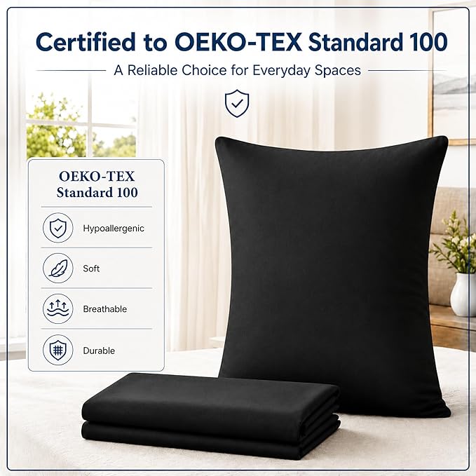 ZPECC Pillow Cases Bulk 24 Pack - King Pillowcases with Envelope Closure, Soft Brushed Microfiber Pillow Cover for Hotel Airb&bs Hospital Bedding Essential, Black