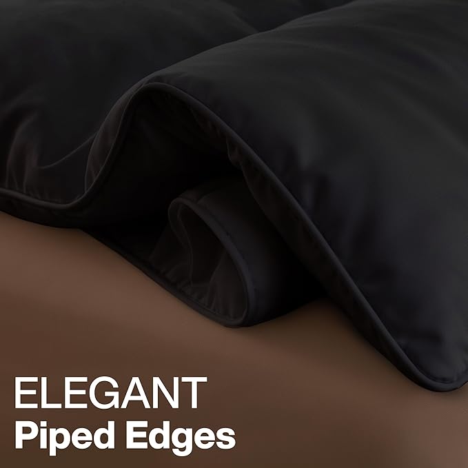 Utopia Bedding Twin Comforter Duvet Insert, Quilted Black Comforter with Corner Tabs, Box Stitched Down Alternative Comforters Twin Size 64 x 88 inches