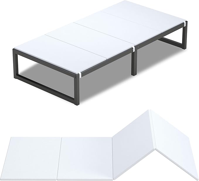 Lutown-Teen Bunkie Board Twin XL Under Mattress High-Density Polymer Bunkie Board Twin XL Size Anti-Sag, Breathable, Moisture Resistant, Noise Minimizing, White