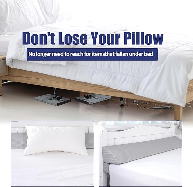 HOMBYS Wedge Pillow Headboard for Bed Gap,Foldable Bed Wedge Gap Filler King Size,Matterss Gap Filler,Multi Functional Bed Crack Pillow, Large King 76"x10.6"x6" or Gap Between (0-10")