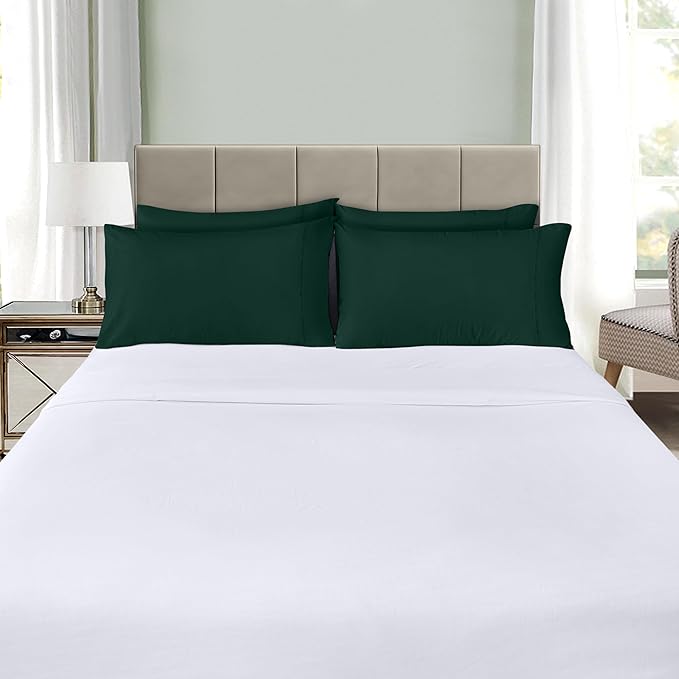 Utopia Bedding Queen Pillow Cases - 4 Pack - Envelope Closure - Soft Brushed Microfiber Fabric - Shrinkage and Fade Resistant Pillow Covers Queen Size 20 X 30 Inches (Queen, Emerald)