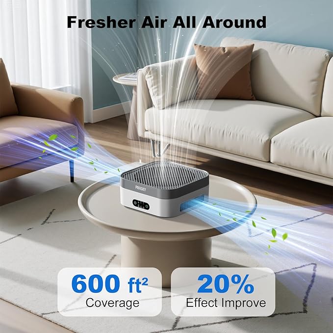 Air Purifiers for Home, H13 True HEPA Filter Captures Smoke Odor Pet Dander, Portable Quiet Car Air Purifier for RV/Desk/Bedroom/Office, Covers up to 600 Ft², Timer - 1 Filter