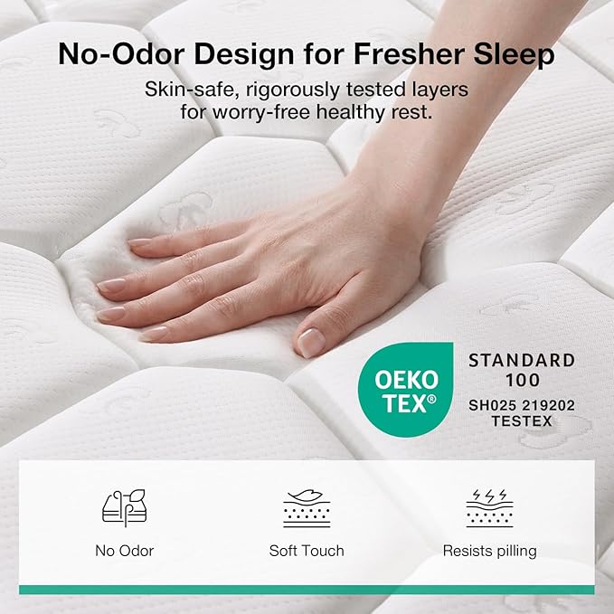 Novilla Twin XL Mattress 8 inch, Hybrid Twin Mattress XL for Kids, Cool Comfort Sleep, Steel Coils for Durable Support, CertiPUR-US Certified Foam, Youth/Guest Rooms, Mattress in a Box