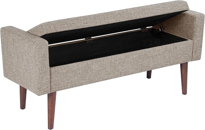 HomePop Fulton Storage Bench - Midtone Gray Fabric