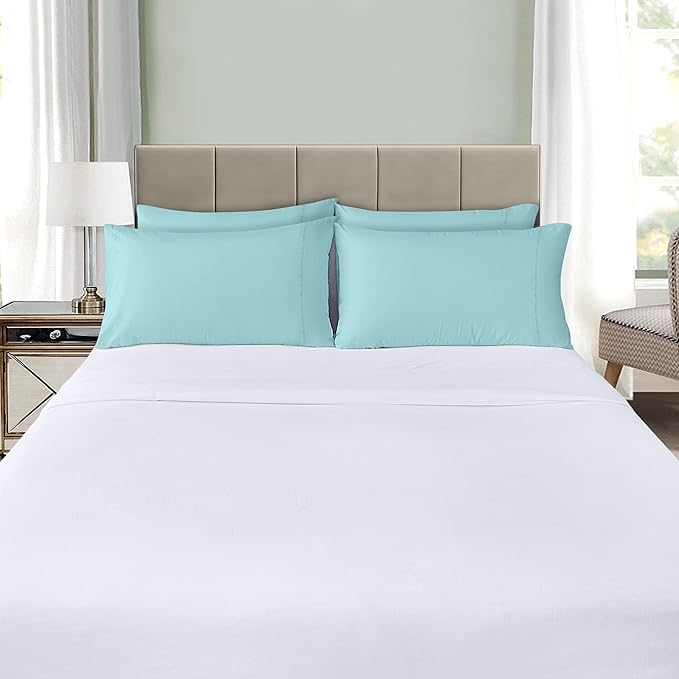 Utopia Bedding King Pillow Cases - 4 Pack - Envelope Closure - Soft Brushed Microfiber Fabric - Shrinkage and Fade Resistant Pillow Covers King Size 20 X 40 Inches (King, Spa Blue)