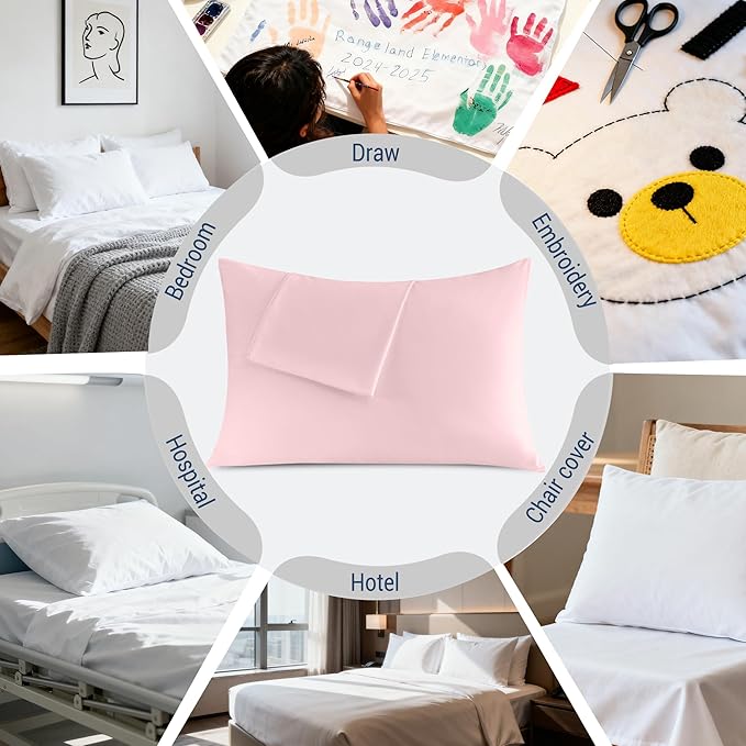 Pillowcases Queen 4 Pack, 20x30 Pillow Cases with Envelope Closure, Soft Plain Brushed Microfiber Covers Breathable Wrinkle-Resistant, Pink