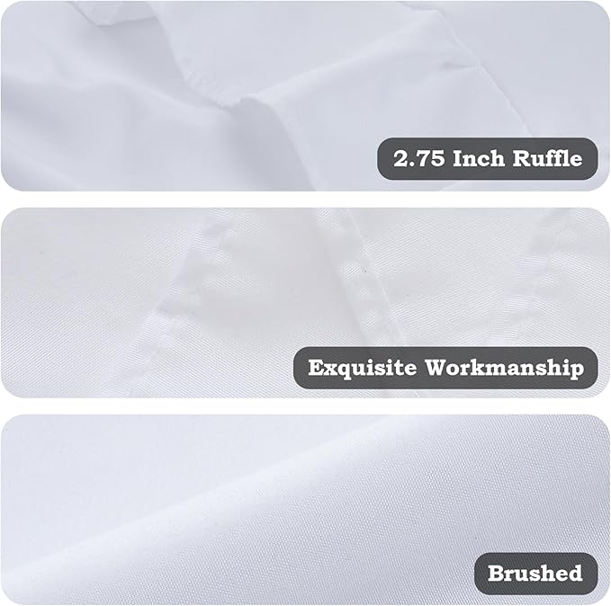 Ruffle Pillow Cases King Size Set of 2 – Soft Wrinkle Resistant Brushed Microfiber Ruffled Pillowcases –Envelope Pillow Shams Cover Festive Gift for Hotels, Guest Rooms 20x36 Inch (White)