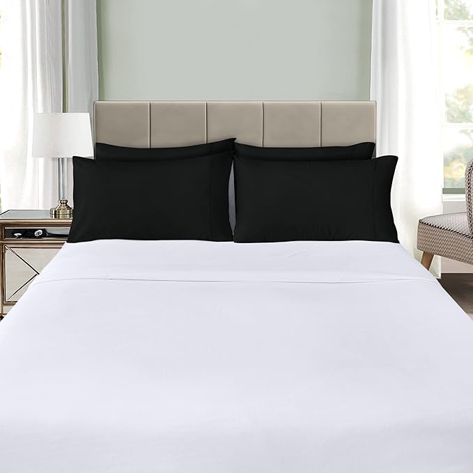 Utopia Bedding Queen Pillow Cases - 12 Pack - Envelope Closure - Soft Brushed Microfiber Fabric - Shrinkage and Fade Resistant Pillow Covers Queen Size 20 X 30 Inches (Queen, Black)