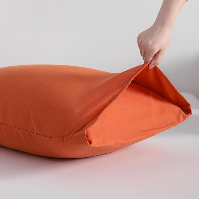 NTBAY Queen Pillowcase Set - 4 Pack Brushed Microfiber 20x30 Pillowcases - Soft, Wrinkle-Free, Fade-Resistant, Stain-Resistant, Brunt Orange Pillowcases with Envelope Closure - 20x30 Inches