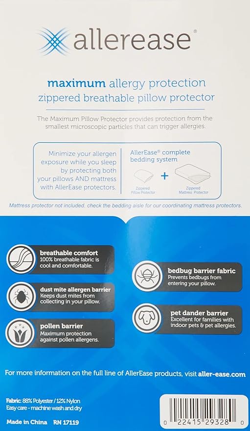 AllerEase Allergy Pillow Protector, King