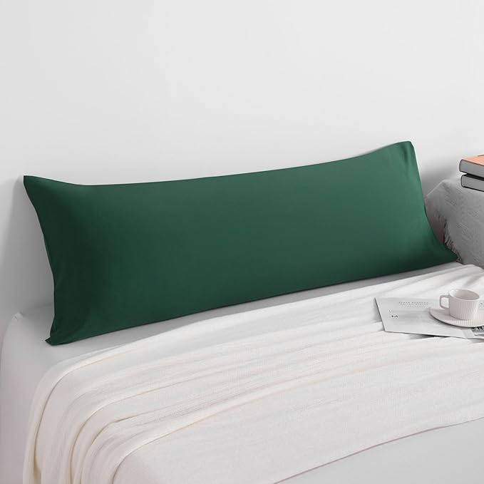 NTBAY Body Pillowcase - Brushed Microfiber 20x54 Pillowcase - Soft, Wrinkle-Free, Fade-Resistant, Stain-Resistant, Dark Green Body Pillow Cover with Envelope Closure - 20x54 Inches, Dark Green