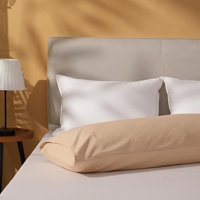 DOWNSTORIA Body Pillow Cover, Ultra Soft Microfiber Long Pillowcase, Envelope Closure Large Pillow Cases 20x54 inch (Beige)