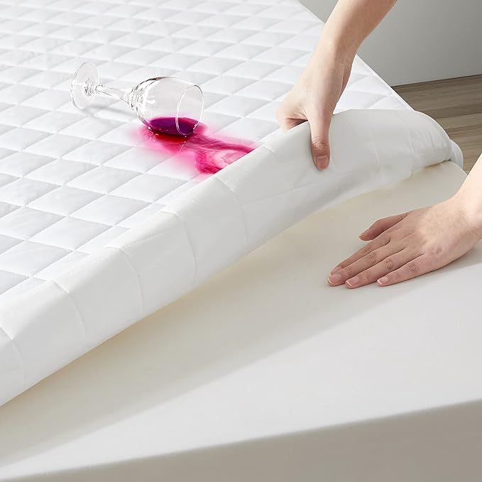Luxury Rayon Made from Bamboo Mattress Protector- Waterproof, Ultrasoft & Quiet- Breathable Quilted Mattress Protector