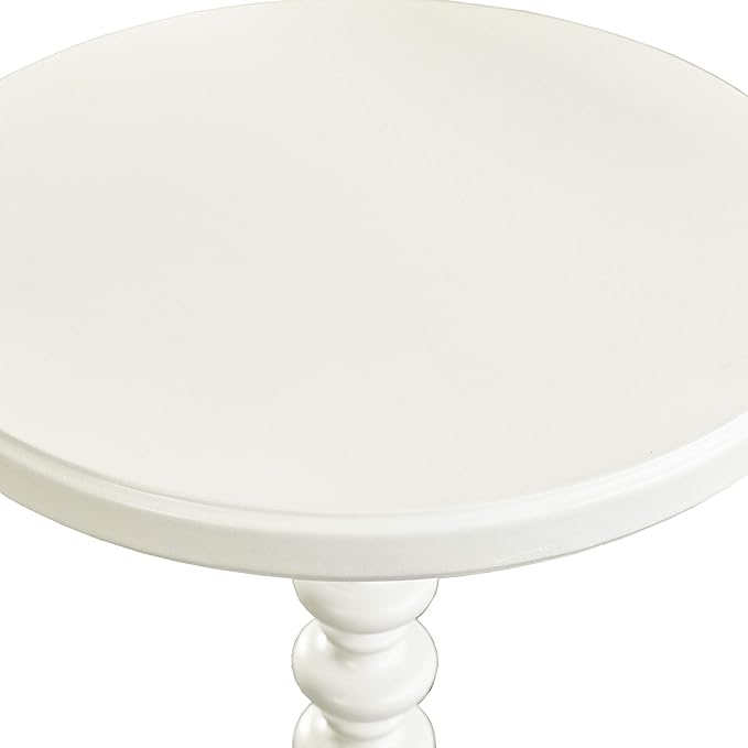 Powell Furniture Powell Round Spindle, White Table 17 x 22.25 x 17