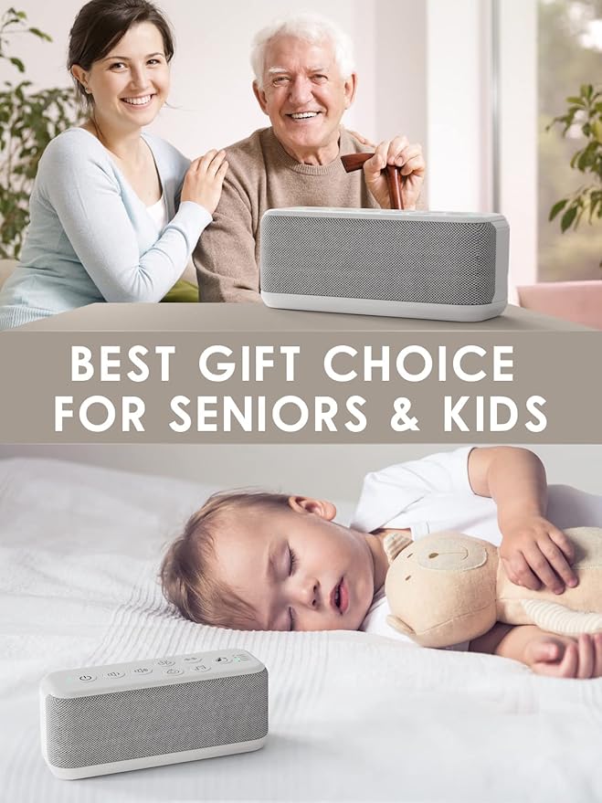 OnLyee White Noise Machine for Office Privacy, USB Rechargeable Sound Machine with 42 Non-Looping Sounds, Auto-Off Timer for Focus, Sleep and Travel