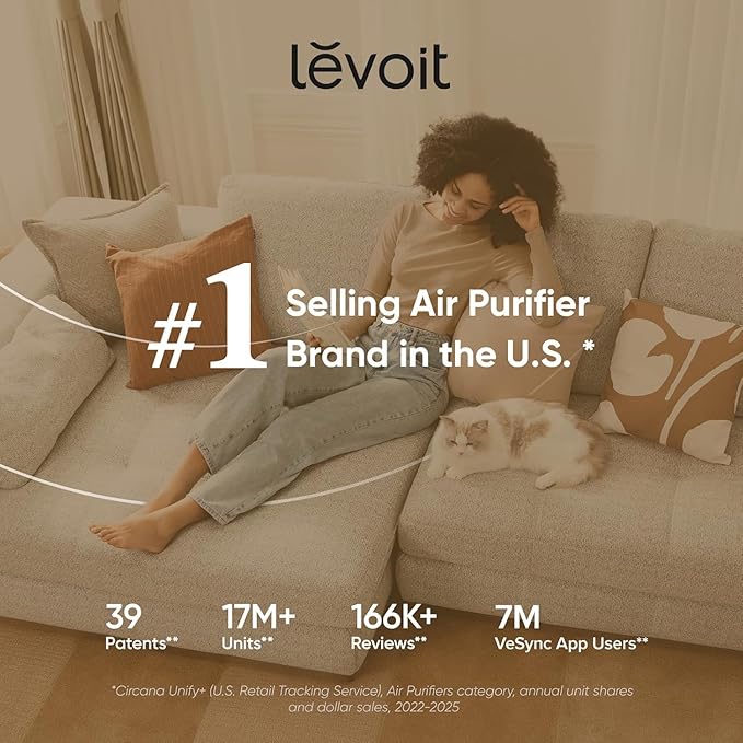 LEVOIT Air Purifiers for Bedroom Home Dorm, AHAM VERIFIDE, 3-in-1 Filter Cleaner With Aroma Pad, Filters Smoke, Allergens, Pet Dander, Odor, Dust, Office, Desktop, Core Mini-P, Black
