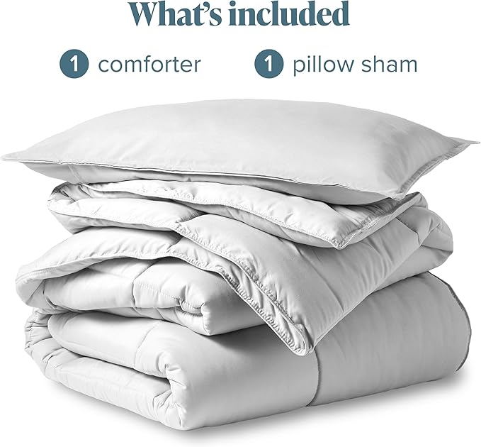 Bare Home Comforter Set - Twin/Twin Extra Long Size - Ultra-Soft - Goose Down Alternative - Premium 1800 Series - All Season Warmth (Twin/Twin XL, Cloud Grey)