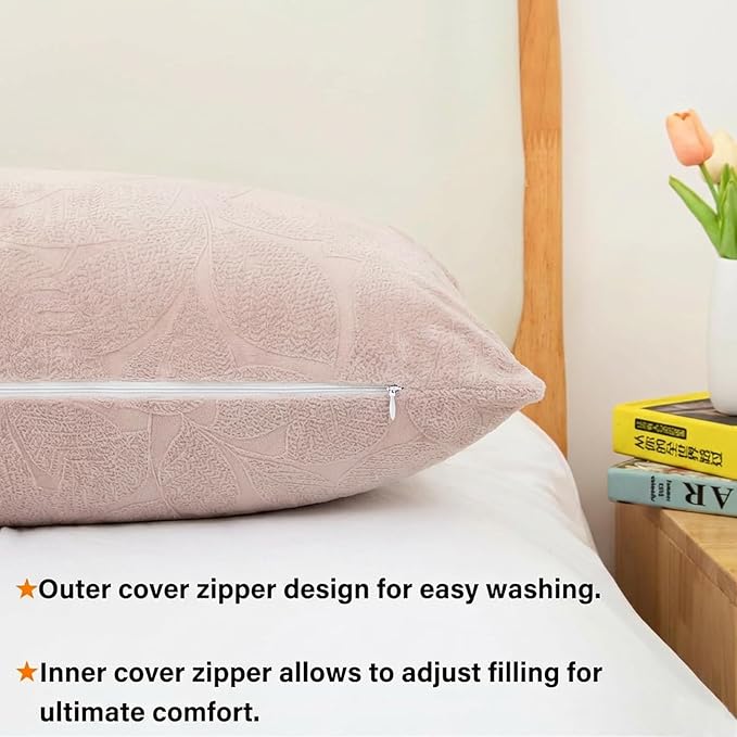 1 MIDDLE ONE Body Pillow, Memory Foam Body Pillows for Adults Sleeping, Long Pillow for Bed, Big Large Firm Full Body Pillow for Side Sleeper, 20x54 Inch, Dusty Pink