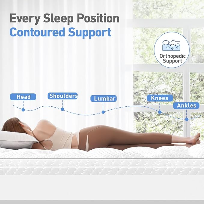 Dual Layer 3 Inch Memory Foam Mattress Topper Twin Size, 2 Inch Cooling Gel Memory Foam Plus 1 Inch Pillow Top Mattress Pad Cover, with 8-21 Inch Deep Pocket