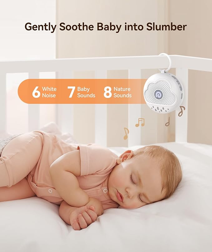 Dreamegg White Noise Machine - Portable Sound Machine Baby with Safe Silicone Cover, Features Powerful Battery, 21 Soothing Sound, Noise Canceling for Sleeping, Baby Registry Gift, Nursery, Travel