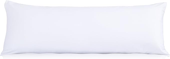 Evolive Ultra Soft Microfiber Body Pillow Cover/Pillowcases 21"x54" with Hidden Zipper Closure (21"x54" Body Pillow Cover, White)