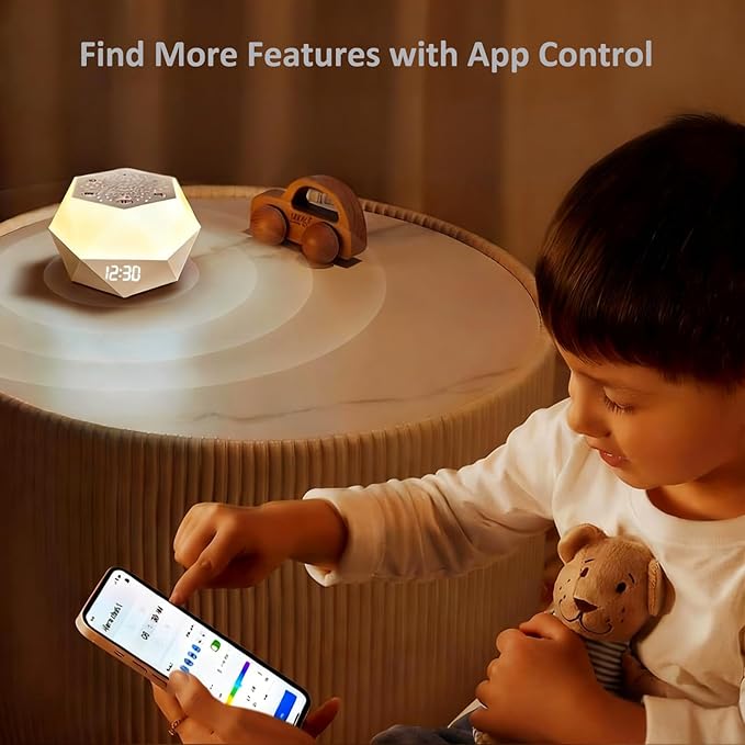 White Noise Sound Machine, Baby Sound Machine for Sleeping, 8 Night Light Colors, 32 Soothing Sounds, 4 Timer, Smart App & Touch Control, Portable Sleep Machines for Baby Kids Adults Home Travel