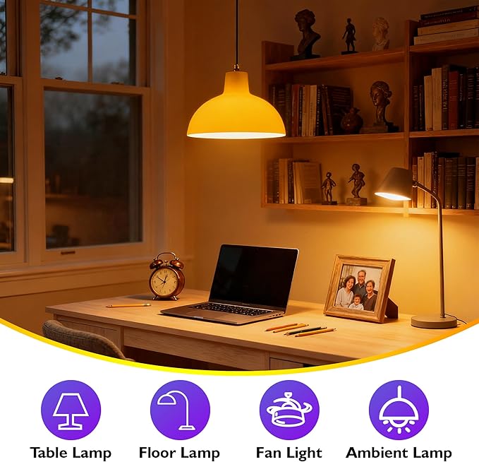 Amber Sleep Light Bulbs, Blue Light Blocking, A15 3W(25 Watt Equivalent) Dim Light Bulbs for Lamp, 1800K Warm Light Bulb, E26 for Healthy Sleep, Bedroom, Kids Room, 2 Pack