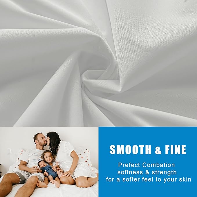 2 Pack Mattress Protector Queen Size 100% Waterproof Fitted Mattress Cover, Breathable Noiseless & Machine Washable Bed Cover Deep Pocket from 5" to 21", Bed Protector for Pets Kids Adults Light Grey