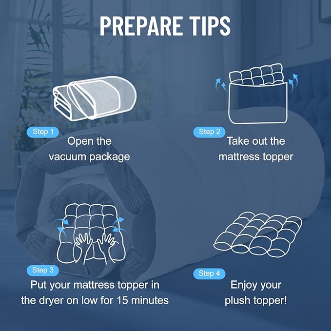LIANLAM Memory Foam Mattress Topper for Back Pain Relief, Extra Soft Pillow Top Mattress Pad,Breathable Mattress Cover for Fluffy Shredded Memory Foam Filled(King,78"x80")