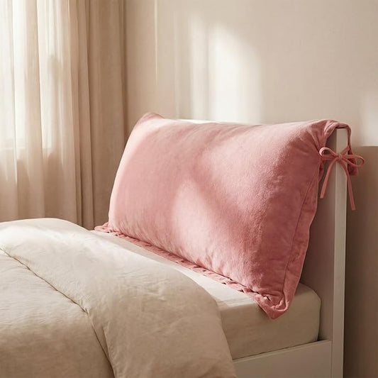 Gerrii Pink Headboard Pillow Cushion Triangular Wedge Pillow Headboard Cushion Removable Pillowcase for Reading Sitting Working Lying Down Daybed Bed Sofa Dorm Room Supplies