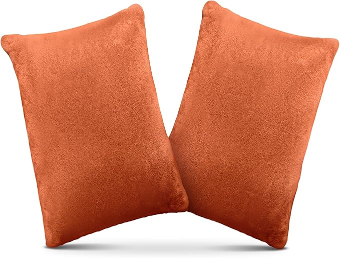 1 MIDDLE ONE 2 Pack Small Pillow, Memory Foam Mini Pillow 11 X 7 Inches for Travel, Sleeping, Nap and Neck, Knee, Lumbar Support, Tiny Cushion for Pet, Dogs (Orange)
