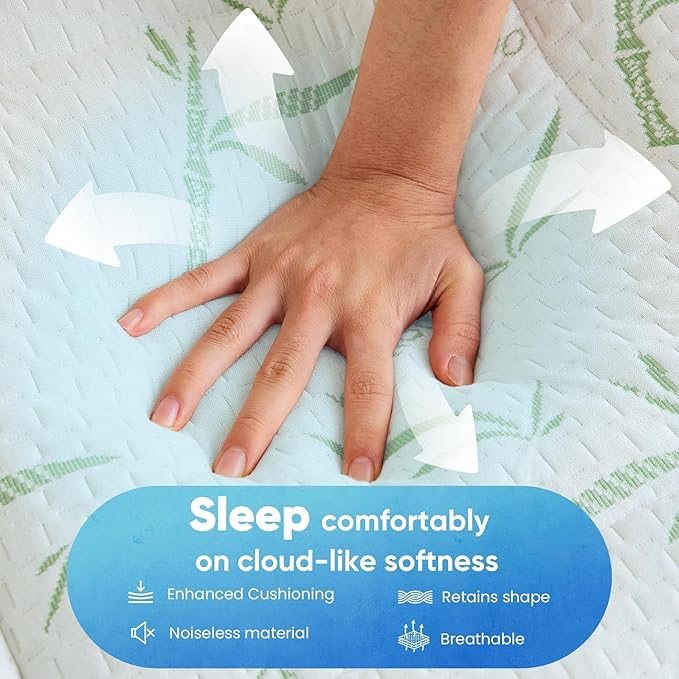 DUMOS Dual Layer Memory Foam Mattress Topper King, Gel Memory Foam Mattress Topper and Pillow Top Mattress Pad Cover for Body Pressure Relief, Soft Thick Topper with 8-16 Inch Deep Pocket
