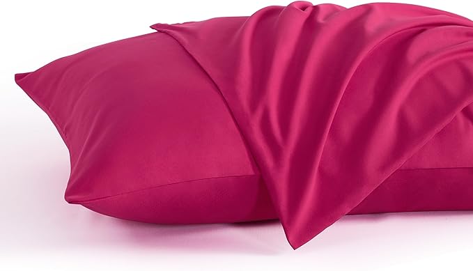NTBAY King Pillow Cases Set of 2, 2 Pack Brushed Microfiber 20x40 Pillow Cases, Soft, Wrinkle, Fade, Stain Resistant Magenta Pillow Cases with Envelope Closure, 20x40 Inches, Magenta