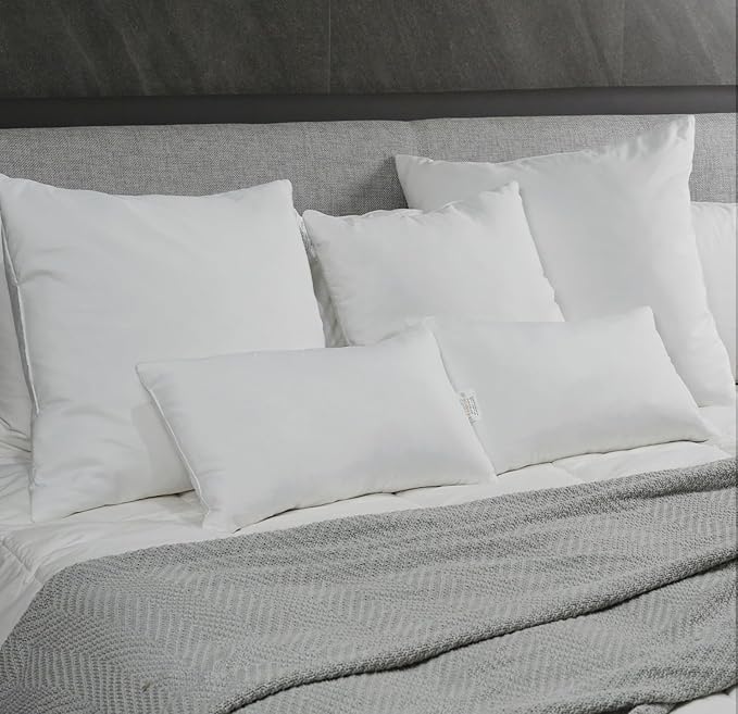 Bafode Pillow Inserts 20'' x 20'' Set of 2, Down Feather White Throw Pillows, Luxury Pillows for Sofa, Bed and Couch and Cushion