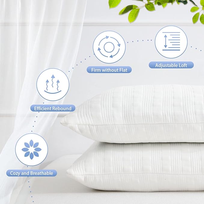 Meoflaw Cooling Pillows for Sleeping Body Size,Shredded Memory Foam Bed Pillow with Double Sided Material Pillow Case,Adjustable Loft-Slow Rebound Body Pillow for Side & Back Sleeper