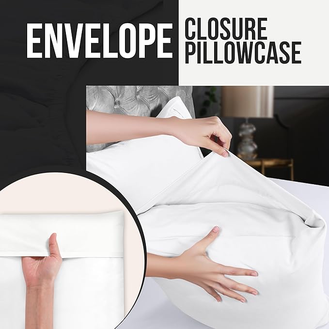 Utopia Bedding King Standard Pillow Cases - Pack of 4 - Envelope Closure - Soft Brushed Microfiber Fabric - Shrinkage and Fade Resistant Pillow Covers 20 X 36 Inches (King Std, White)