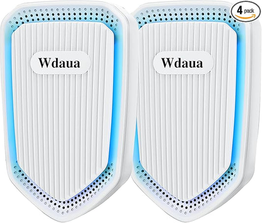 Air Ionizers Plug In Air Purifier 4 Pack Negative Ion Air Purifiers Ionizer for Home, Bedroom, Office, Basement Kitchen Air Freshener Odor Reducer Pets Smoke Smell (4, White)