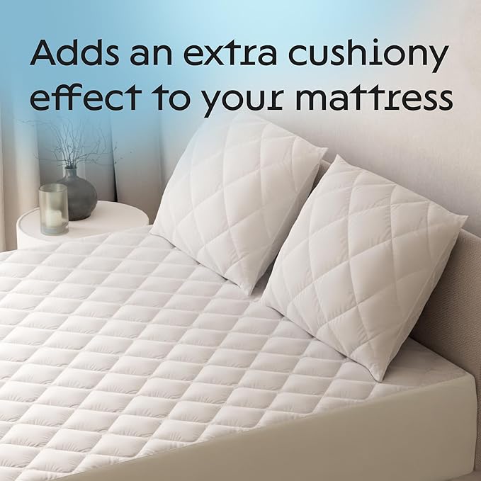 100% Waterproof Cotton King Mattress Protector - 360 Pad Protection Against Spills, Stains & Accidents for Parents & Pet Owners - Noiseless & Cooling Quilted Top