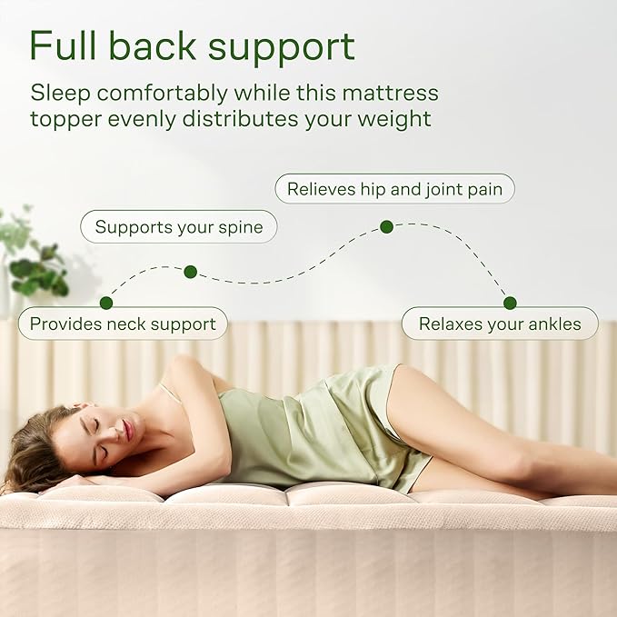 Niagara Sleep Solution Ultra Soft King Size Mattress Topper - Rayon Derived from Bamboo Pillow Top Mattress Pad for Back Pain Relief - Naturally Cooling for Hot Sleepers, Beige