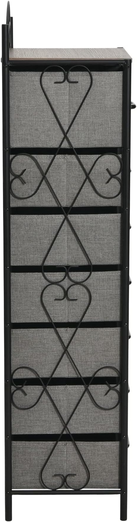 Household Essentials Ashwood & Iron Eight-Drawer Dresser Tower