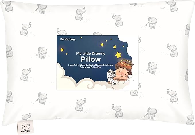 Toddler Pillow with Pillowcase - 13x18 My Little Dreamy Kids Travel Bed Pillows for Sleeping, Organic Cotton Small Pillowcase, Soft & Breathable, Machine Washable, Toddlers 2-5 years old (Elly)