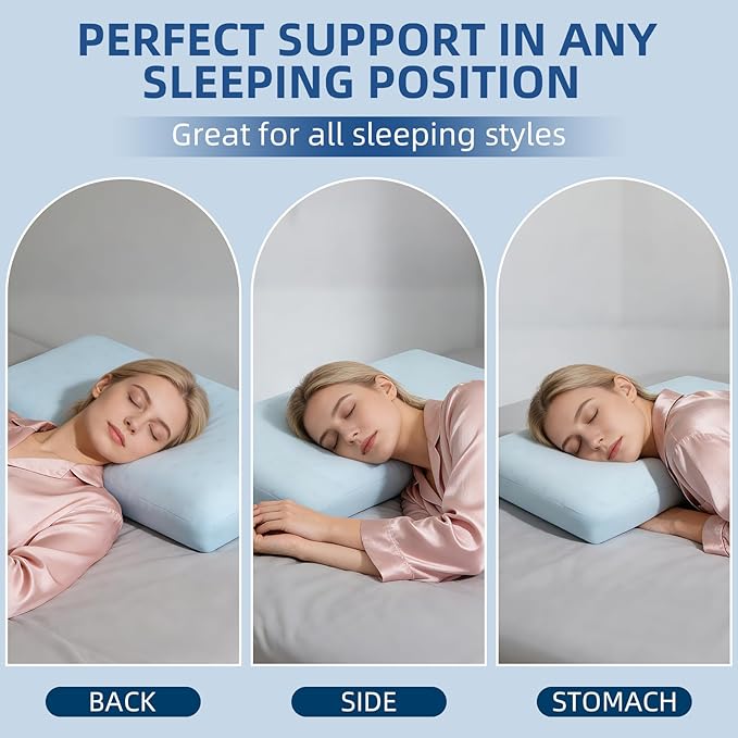 HIMOON Cooling Memory Foam Pillow, Bed Pillow for Sleeping, Queen Size, Breathable Memory Foam, Premium Support with Washable Cover for Back, Side and Stomach Sleepers (1 Pack)