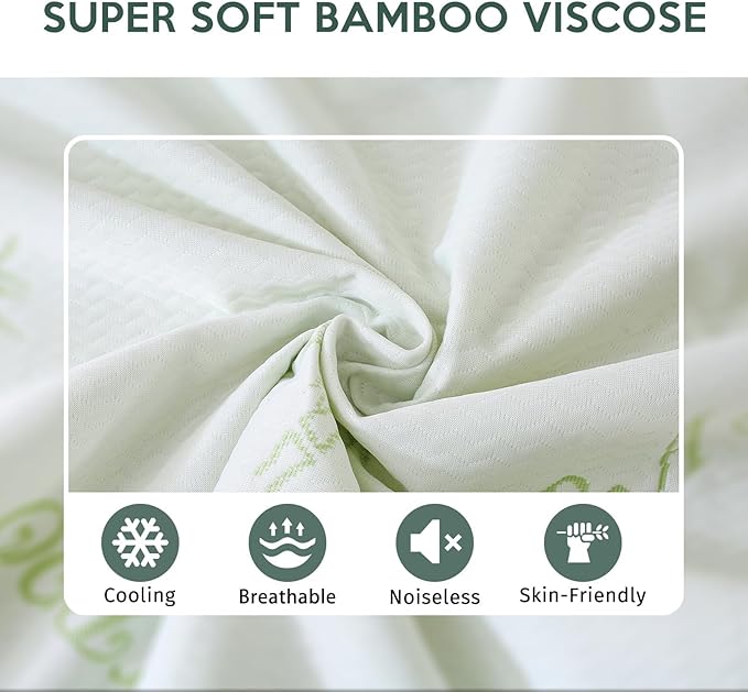 MUXHOMO Premium 100% Waterproof Queen Size Mattress Protector, Breathable Mattress Cover Queen Size Bed, Cooling 3D Air Fabric Bed Pad Cover, Deep Pocket 8"-21"