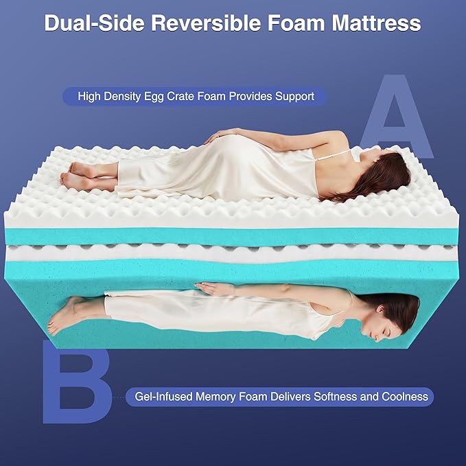 Twin XL Mattress Topper, 4.5 Inch Memory Foam Mattress Topper for Back Pain & Pressure Relief - 2.5" Cooling Memory Foam Soft and Supportive + 2" Pillow Top Mattress Pad Cover, with 8-21" Deep Pocket