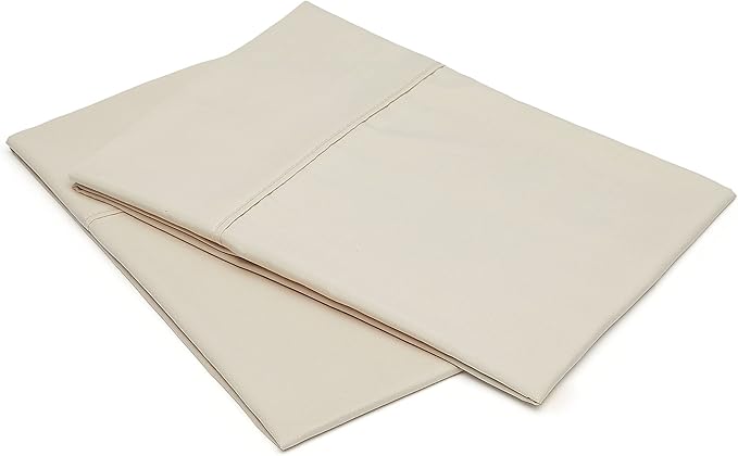 Amazon Basics Standard Pillowcases Set of 2 - Lightweight, Super Soft Easy Care Microfiber, Beige, 30" L x 20" W, Pillows Not Included