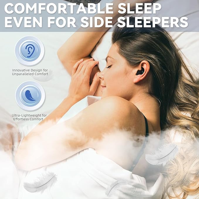 Invisible Earbuds, Sleep Earbuds for Side Sleepers, Mini Wireless Sleep Headphones with Physical Button Control, LED Digital Display, Ultra-Thin Lightweight Earbuds for Small Ears,Emerald Green