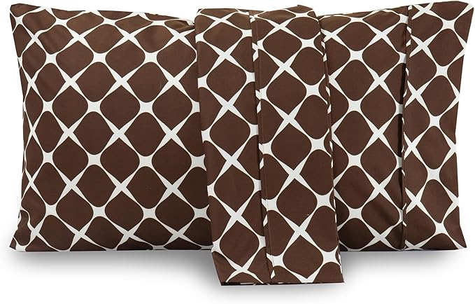 Elegant Comfort Luxury Ultra-Soft 2-Piece Pillowcase Set - 1500 Premium Hotel Quality Microfiber Double Brushed - Wrinkle Resistant, King Size, Bloomingdale Chocolate Brown