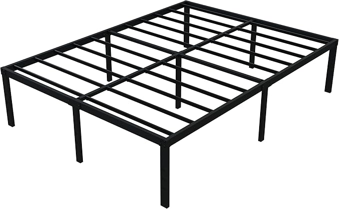 Upcanso 18 Inch California King Bed Frames No Box Spring Need, Platform Cal King Bed Frame with High Storage, Eassy Assembly 3,500 Lbs Heavy Duty Bedframes, Black
