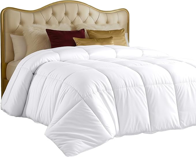Utopia Bedding Comforter Full Size 82 x 86 Inches White, All Season Duvet Insert, Down Alternative Box Stitched Bed Comforter with Corner Tabs, Machine Washable